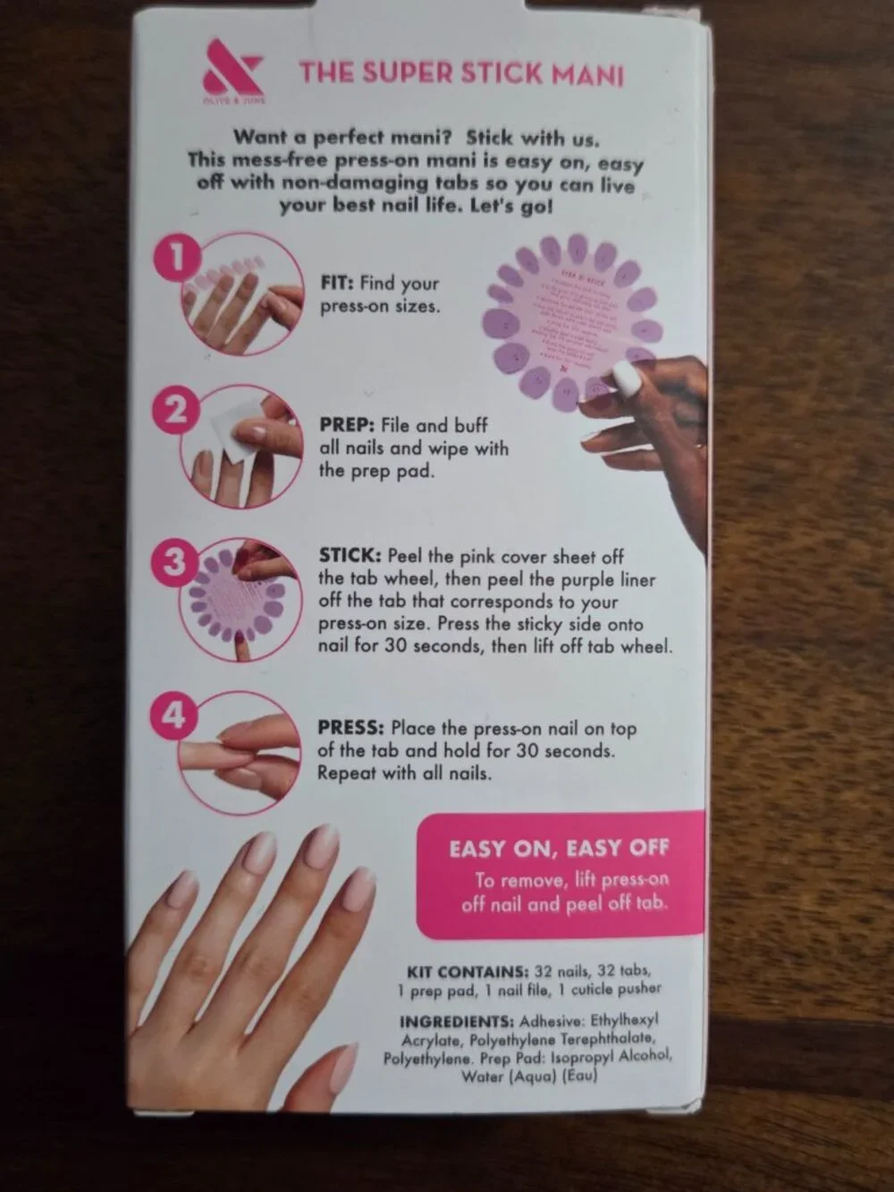 Olive & June Super Stick Mani Press-On Nails Lot of 3 Swan, Tutu, Mulberry, NEW